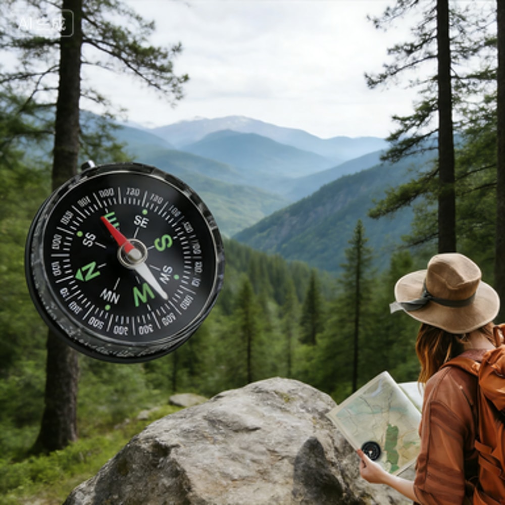 Portable Survival Compass Keychain for Camping Hiking and Outdoor Navigation