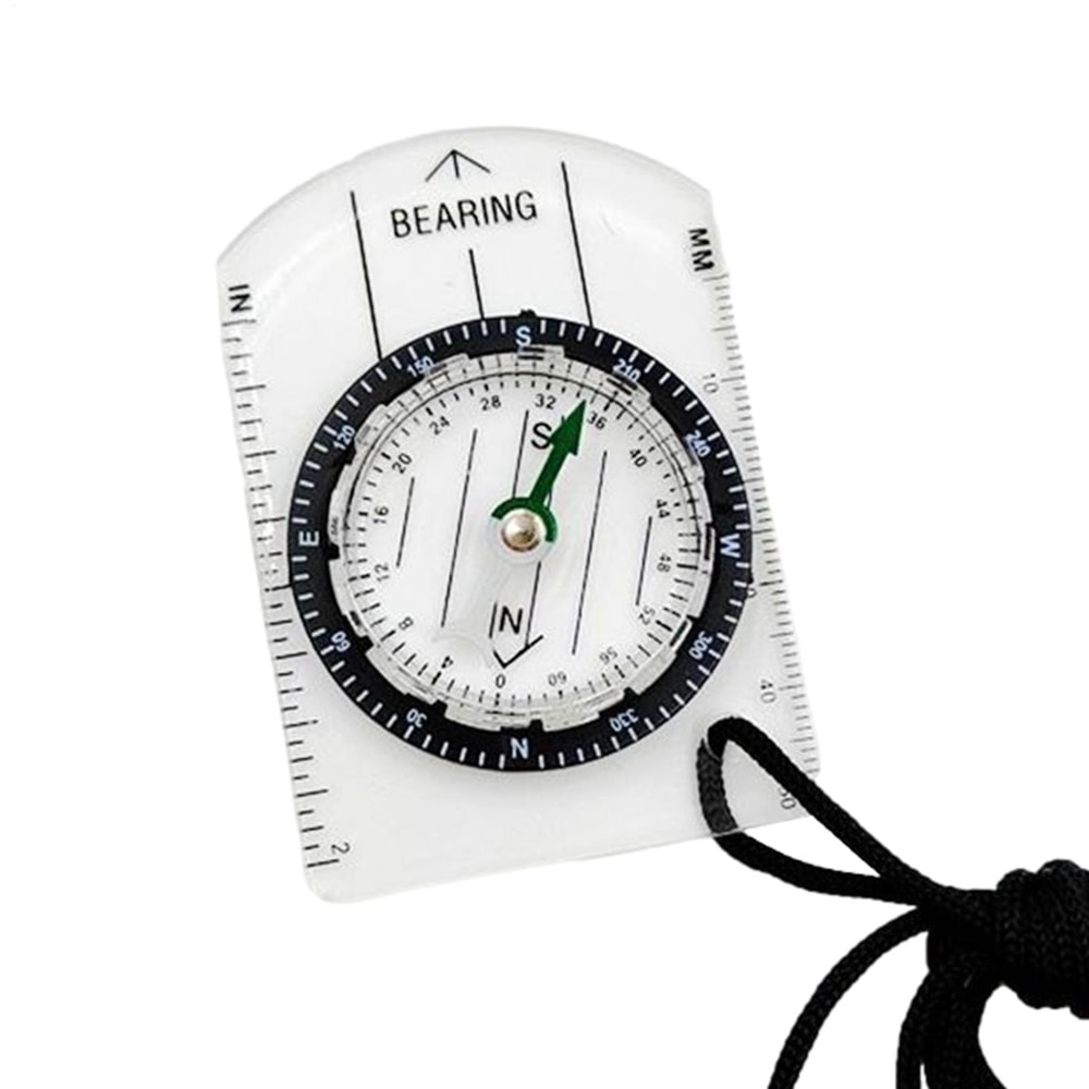 Compact Transparent Mini Compass for Hiking with Map Ruler and Navigation Tool