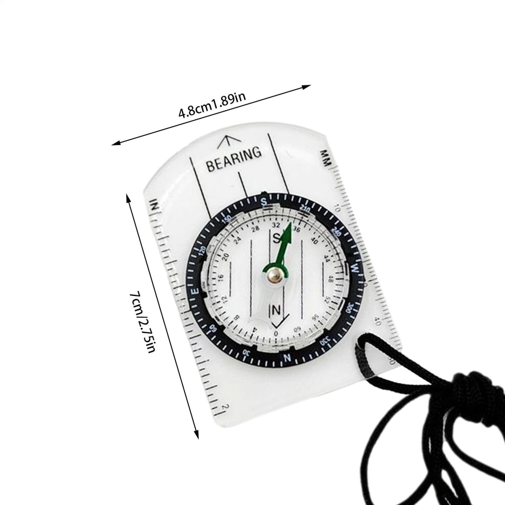 Compact Transparent Mini Compass for Hiking with Map Ruler and Navigation Tool