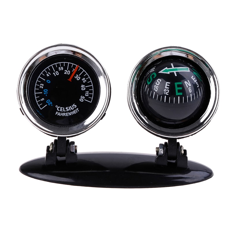 Car Dashboard Ball Compass with Thermometer Navigation Guide