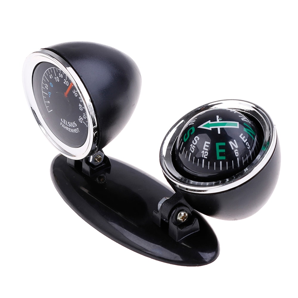 Car Dashboard Ball Compass with Thermometer Navigation Guide