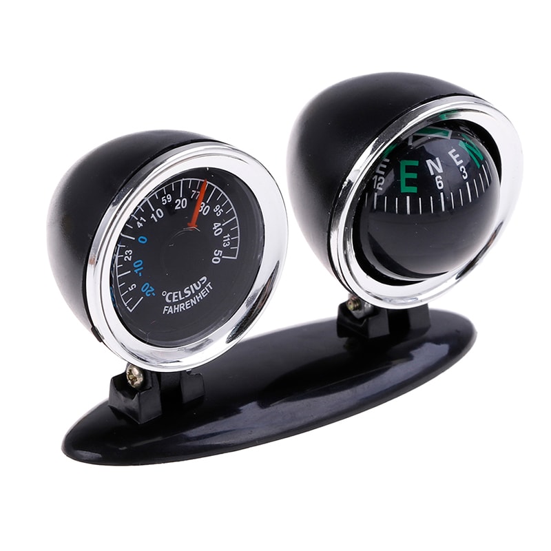 Car Dashboard Ball Compass with Thermometer Navigation Guide