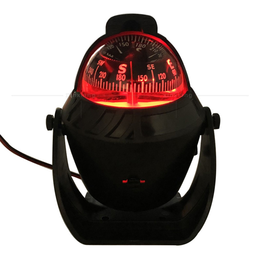 High-Visibility Waterproof Marine Compass with LED Night Light for Boats and Vehicles