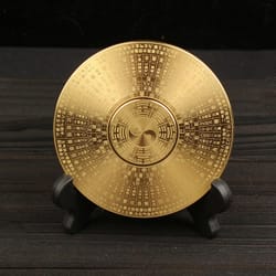 vintage brass feng shui compass rotatable bagua decor for home and outdoor navigation