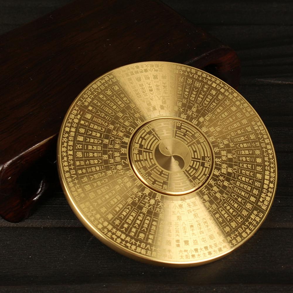 Vintage Brass Feng Shui Compass Rotatable Bagua Decor For Home And Outdoor Navigation 1
