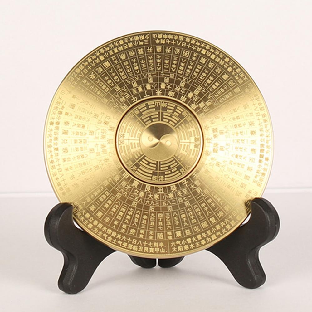 Vintage Brass Feng Shui Compass Rotatable Bagua Decor For Home And Outdoor Navigation 2