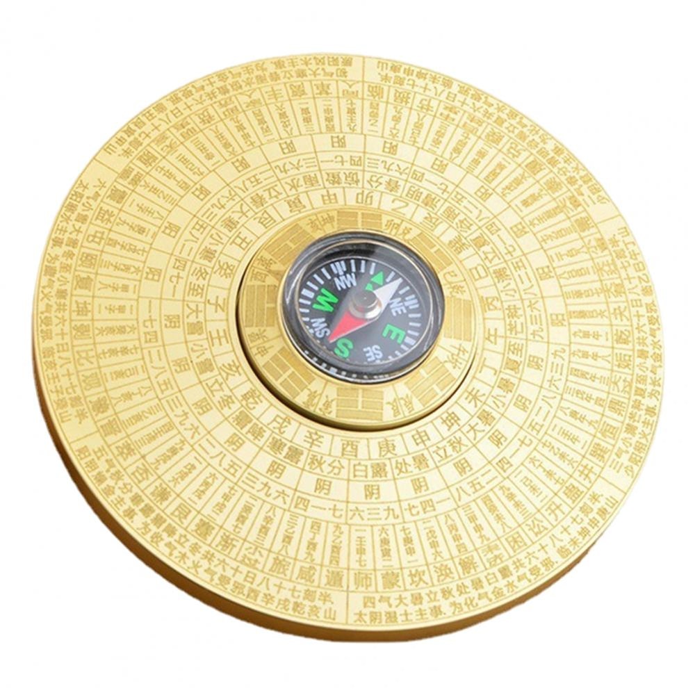 Vintage Brass Feng Shui Compass Rotatable Bagua Decor For Home And Outdoor Navigation 4