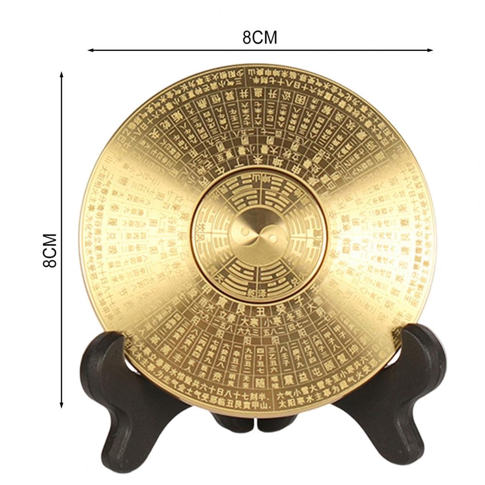 Vintage Brass Feng Shui Compass Rotatable Bagua Decor For Home And Outdoor Navigation 6