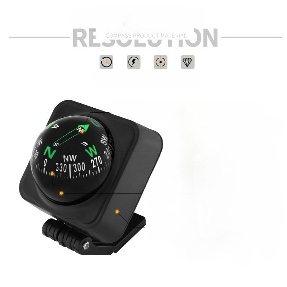 High Precision Car Compass Dashboard Navigation Ball Adjustable Angle Driving Guide