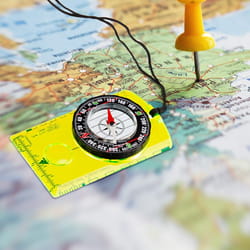 waterproof map compass with magnifier for hiking and outdoor navigation