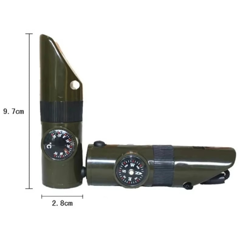 Survival Whistle with Compass LED Light Emergency Outdoor Safety Tool