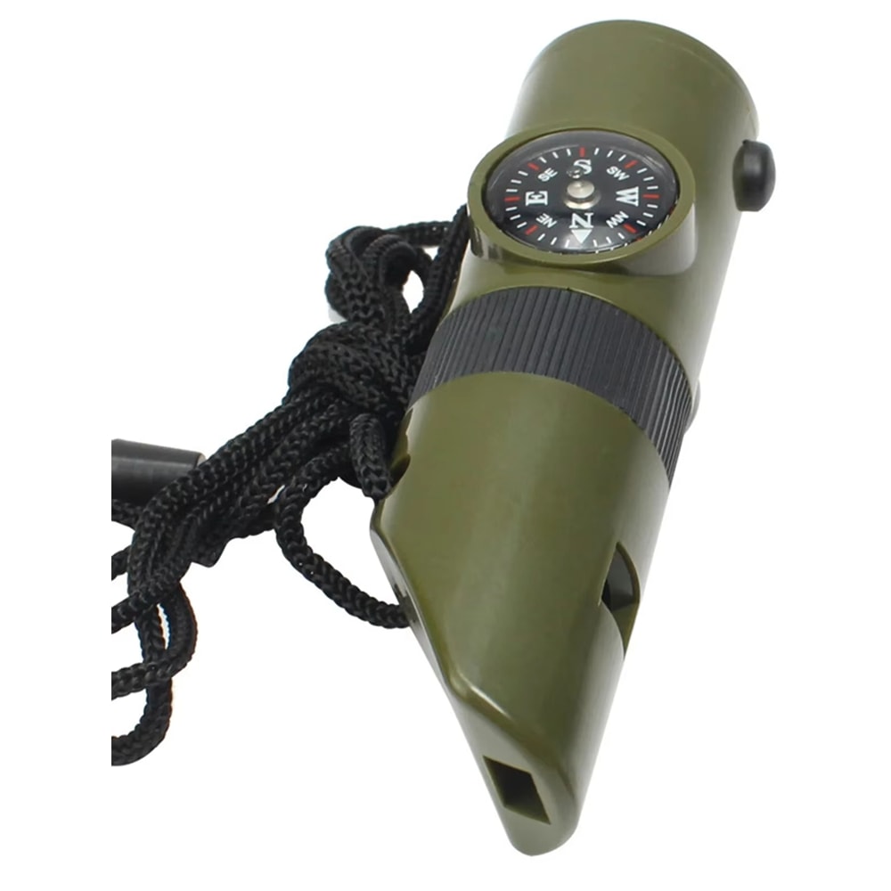 Survival Whistle with Compass LED Light Emergency Outdoor Safety Tool