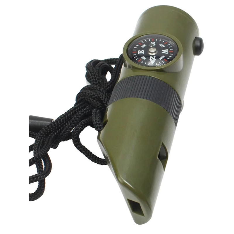 Survival Whistle with Compass LED Light Emergency Outdoor Safety Tool