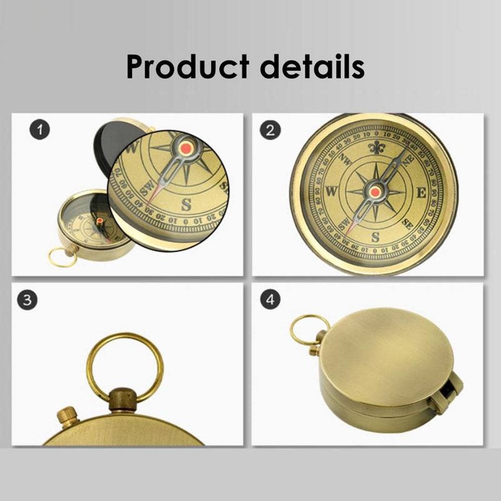 Retro Pocket Compass for Hiking and Camping Reliable Navigation Tool