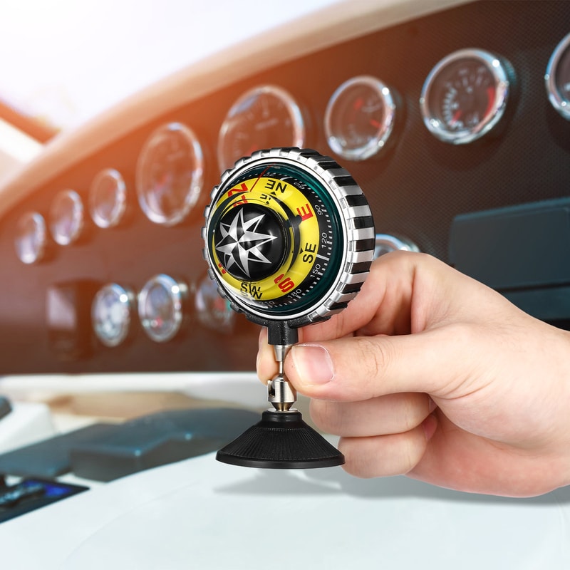 Dashboard Mount Car Compass Ball Navigation Suction Cup Auto and Marine Guide