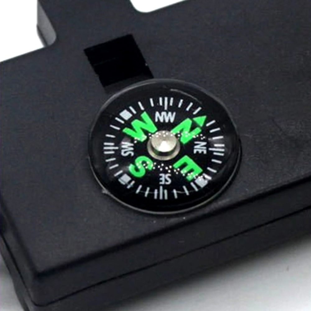 Outdoor Survival Whistle With Compass Light Emergency Multi Tool Keychain 3