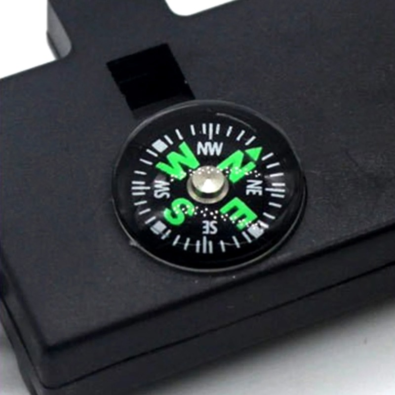 Outdoor Survival Whistle With Compass Light Emergency Multi Tool Keychain 3