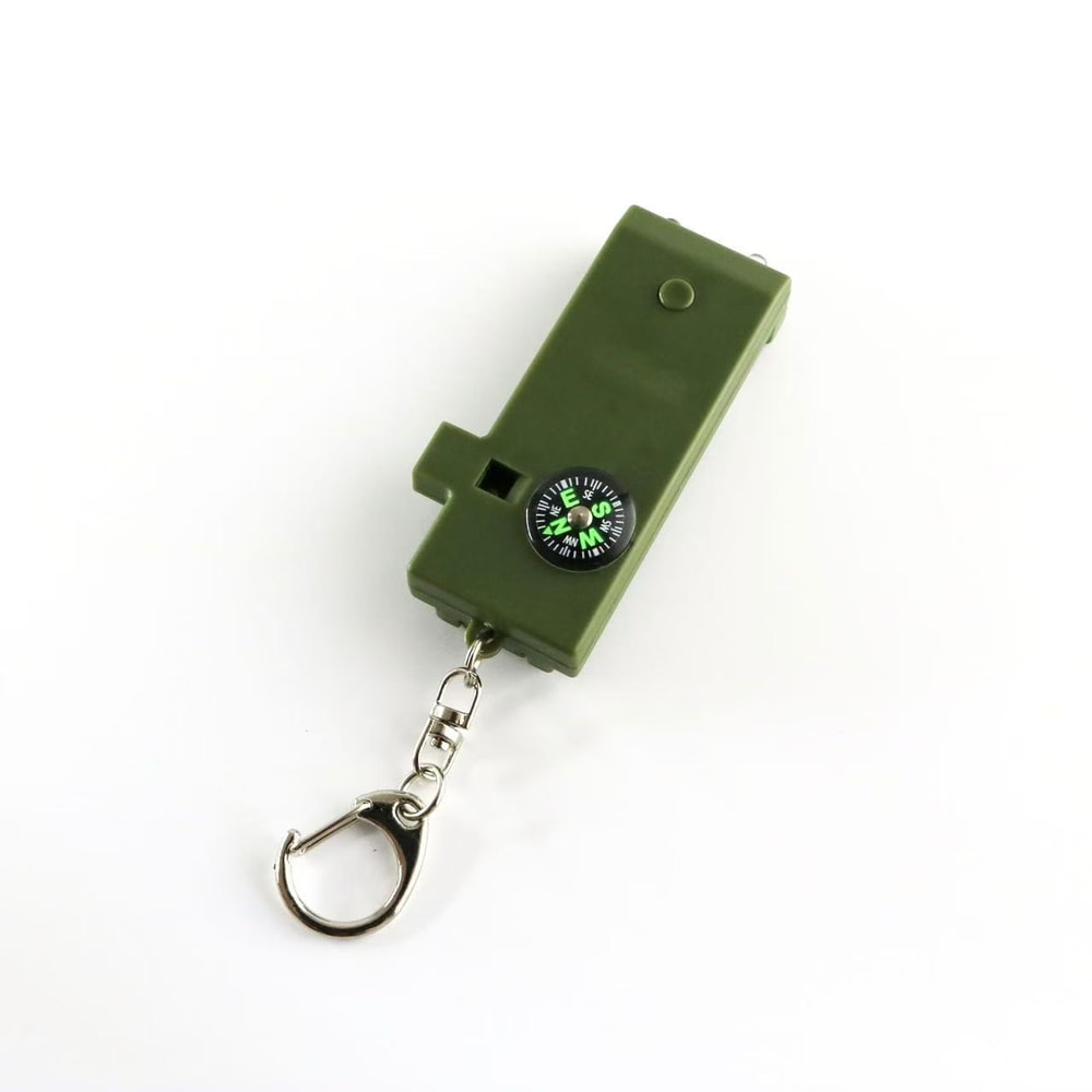 Outdoor Survival Whistle With Compass Light Emergency Multi Tool Keychain 6