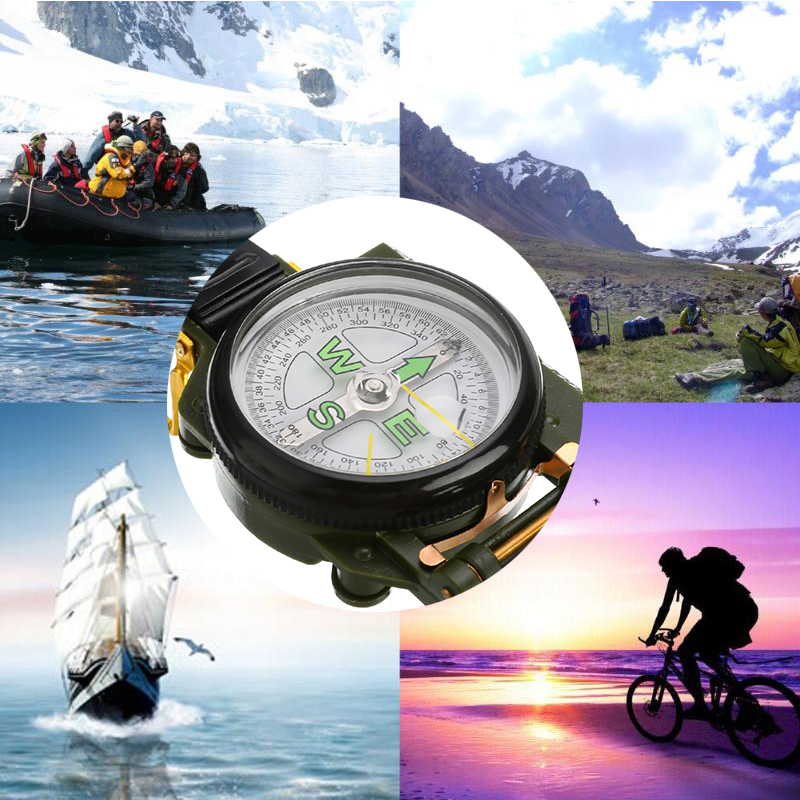 Military Lensatic Compass Portable Precision Navigation Tool For Hiking Camping Survival 2