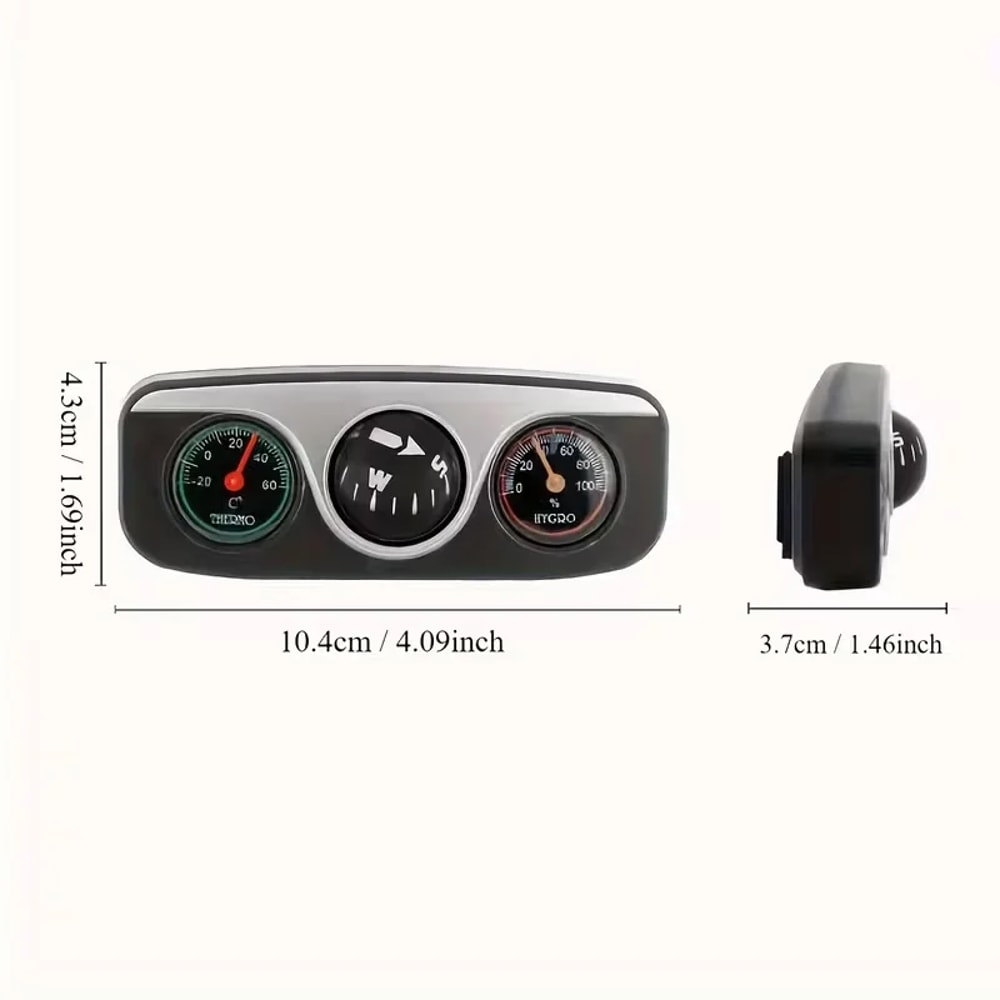 High Precision Dashboard Compass Thermometer Hygrometer Car Decor 3