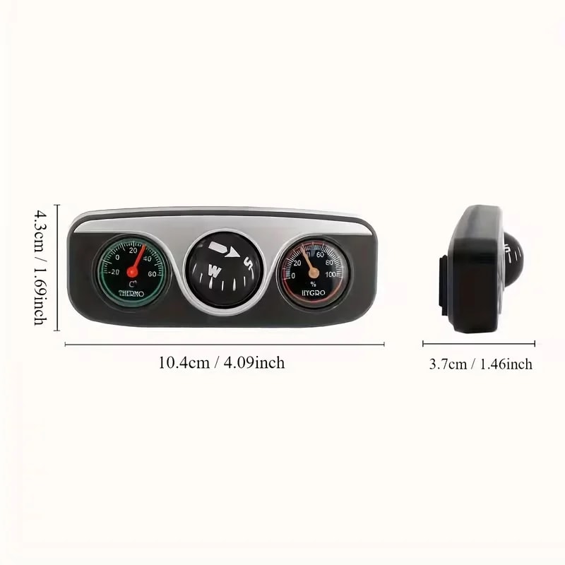 High Precision Dashboard Compass Thermometer Hygrometer Car Decor 3