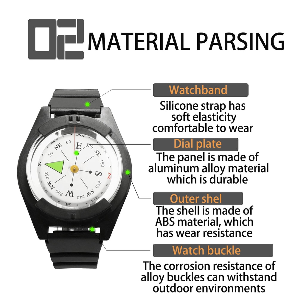 Wrist Compass Watch For Hiking Camping And Survival Navigation Tool 1