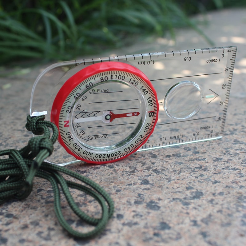 High Accuracy Waterproof Hiking Compass with Luminous Dial Shockproof Outdoor Navigation Tool