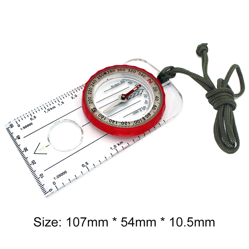High Accuracy Waterproof Hiking Compass with Luminous Dial Shockproof Outdoor Navigation Tool