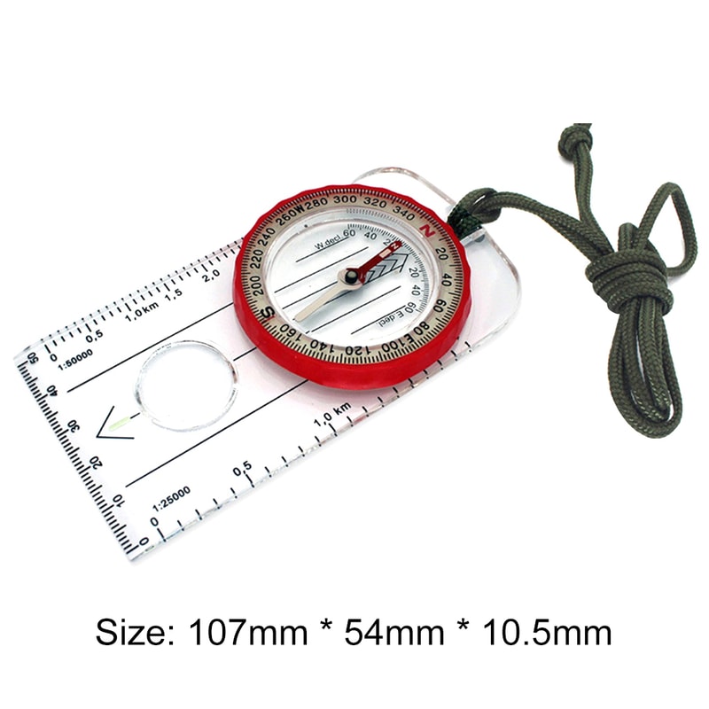 High Accuracy Waterproof Hiking Compass with Luminous Dial Shockproof Outdoor Navigation Tool