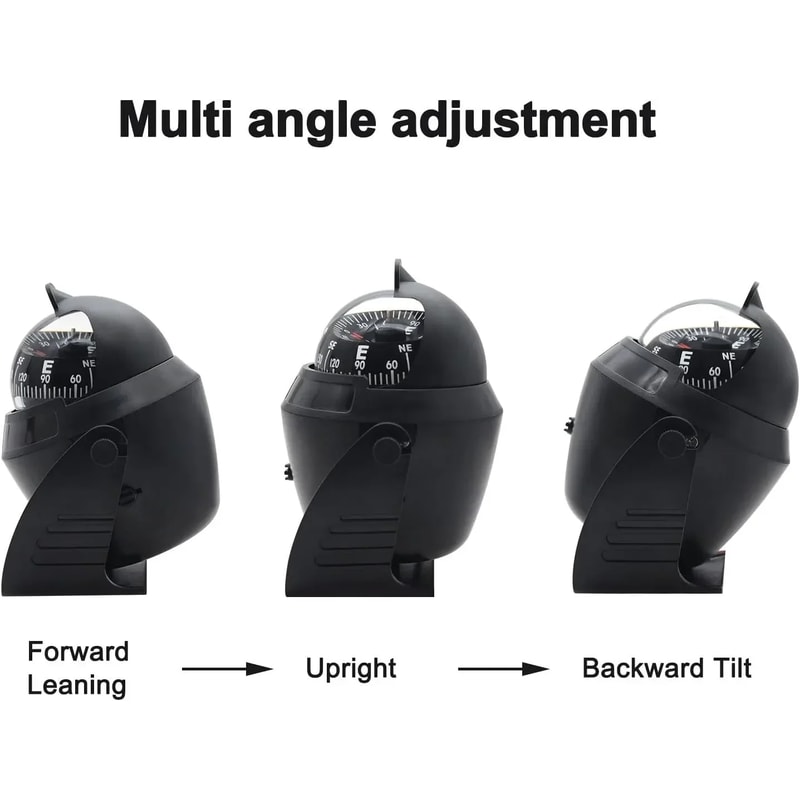 Portable Dashboard Navigation Compass Ball for Car Boat with LED Light and Magnetic Declination