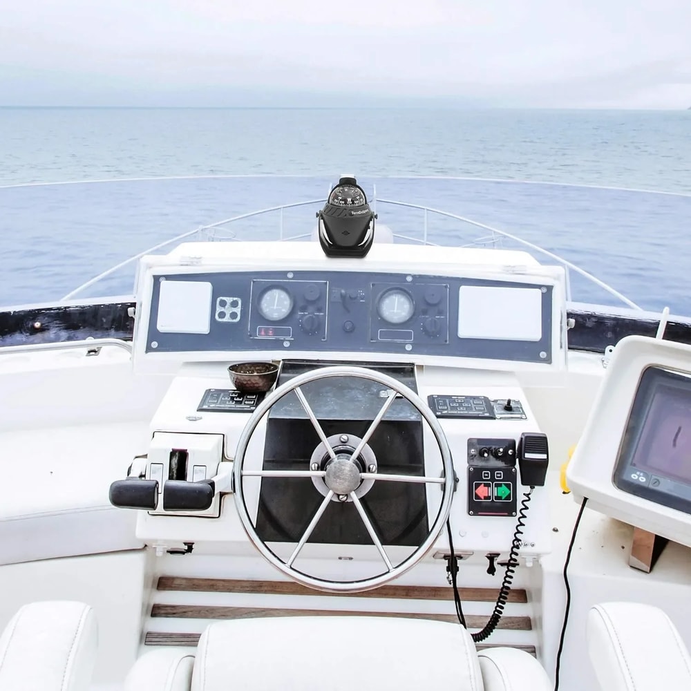 Portable Dashboard Navigation Compass Ball for Car Boat with LED Light and Magnetic Declination