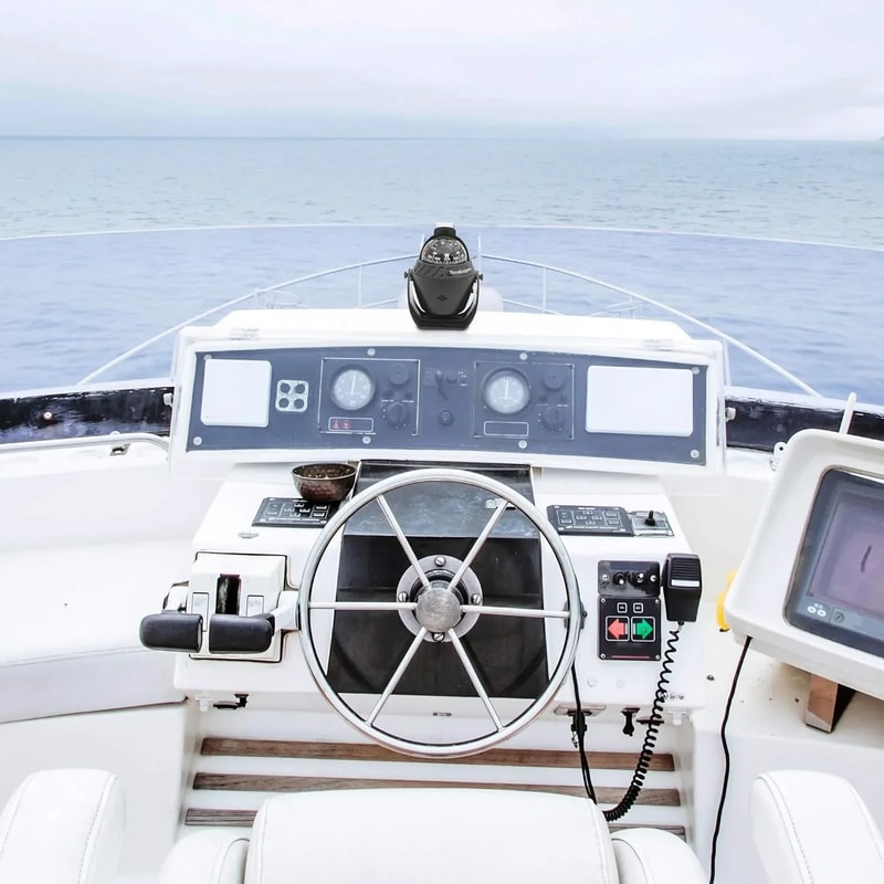 Portable Dashboard Navigation Compass Ball for Car Boat with LED Light and Magnetic Declination