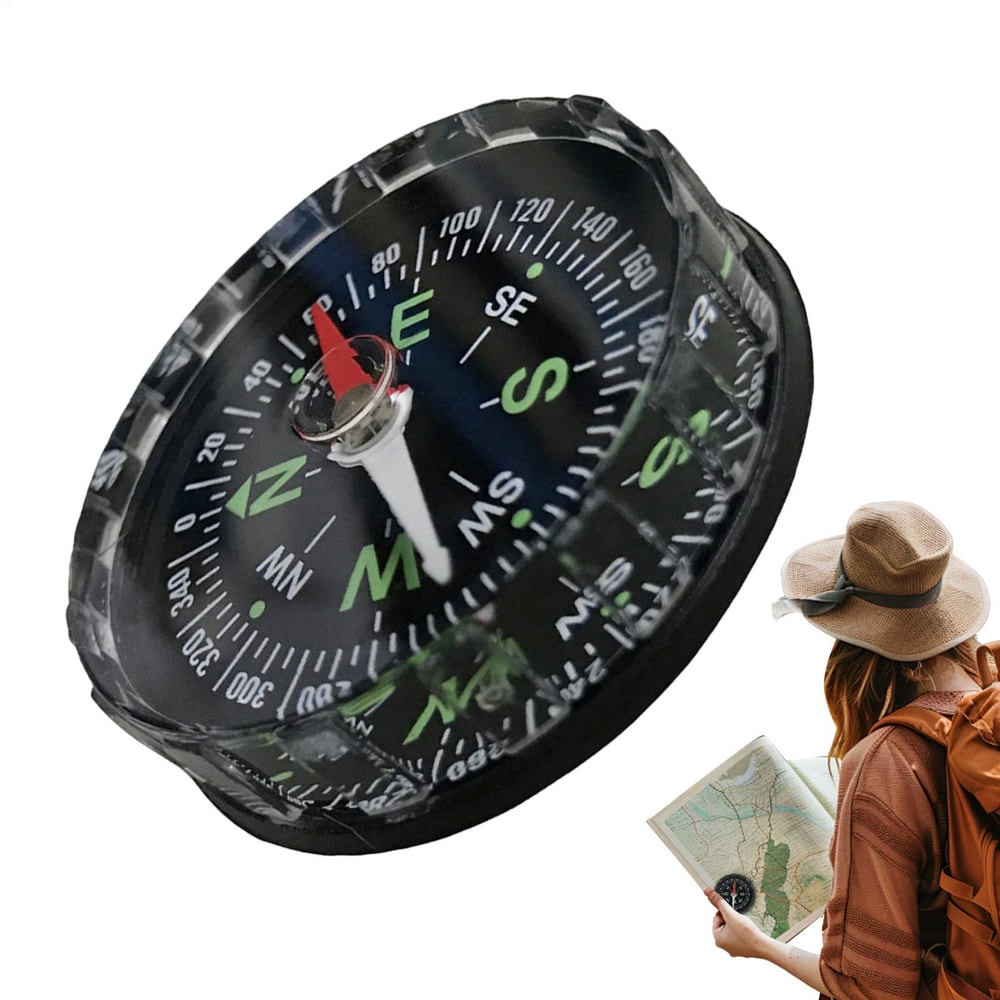 Compact Pocket Hiking Compass with Waterproof Design for Camping Navigation and Survival Use