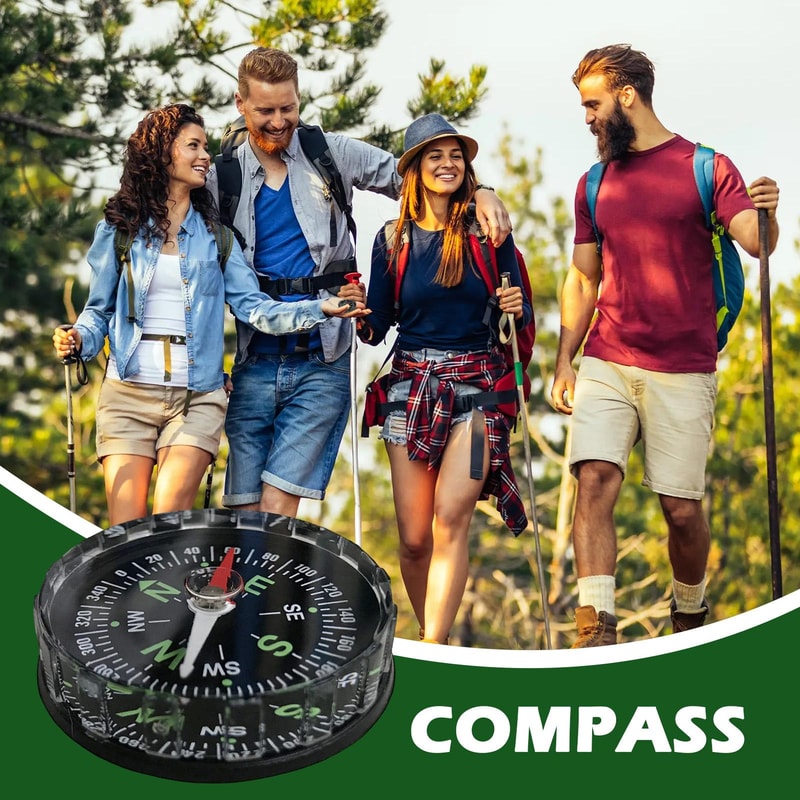 Compact Pocket Hiking Compass with Waterproof Design for Camping Navigation and Survival Use