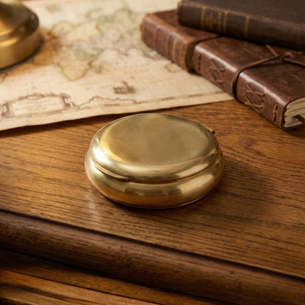 Vintage Brass Pocket Compass, Antique navigation compass for Hiking Camping Survival Gift