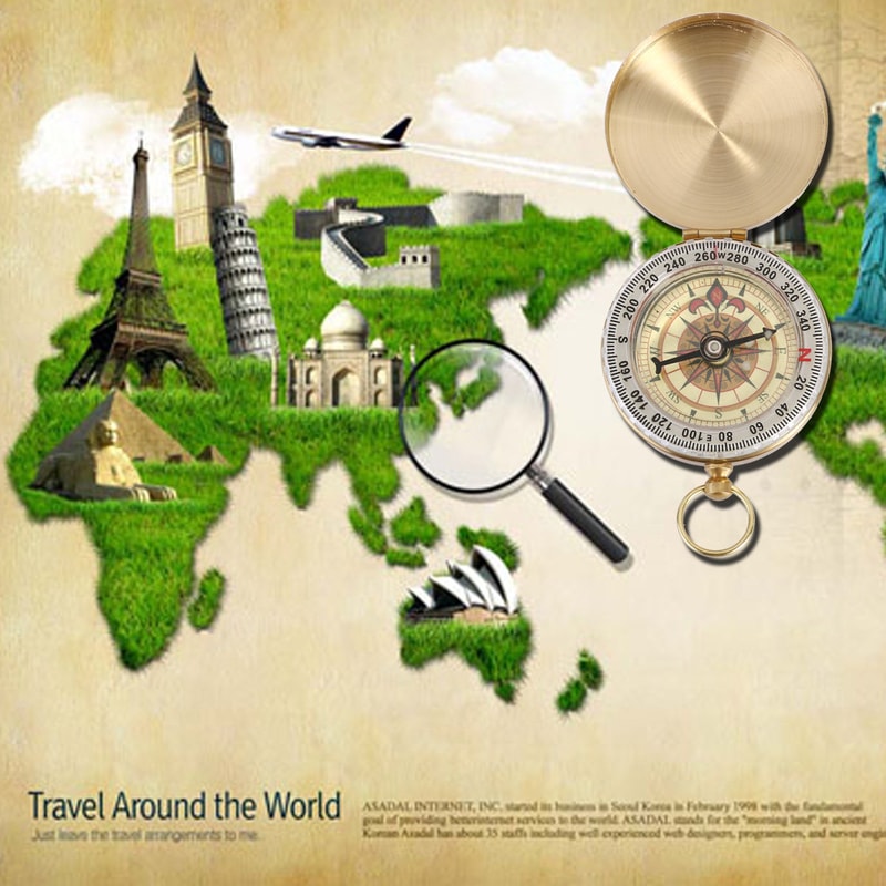 High Precision Brass Pocket Compass, Portable Outdoor Navigation Tool for Hiking and Camping