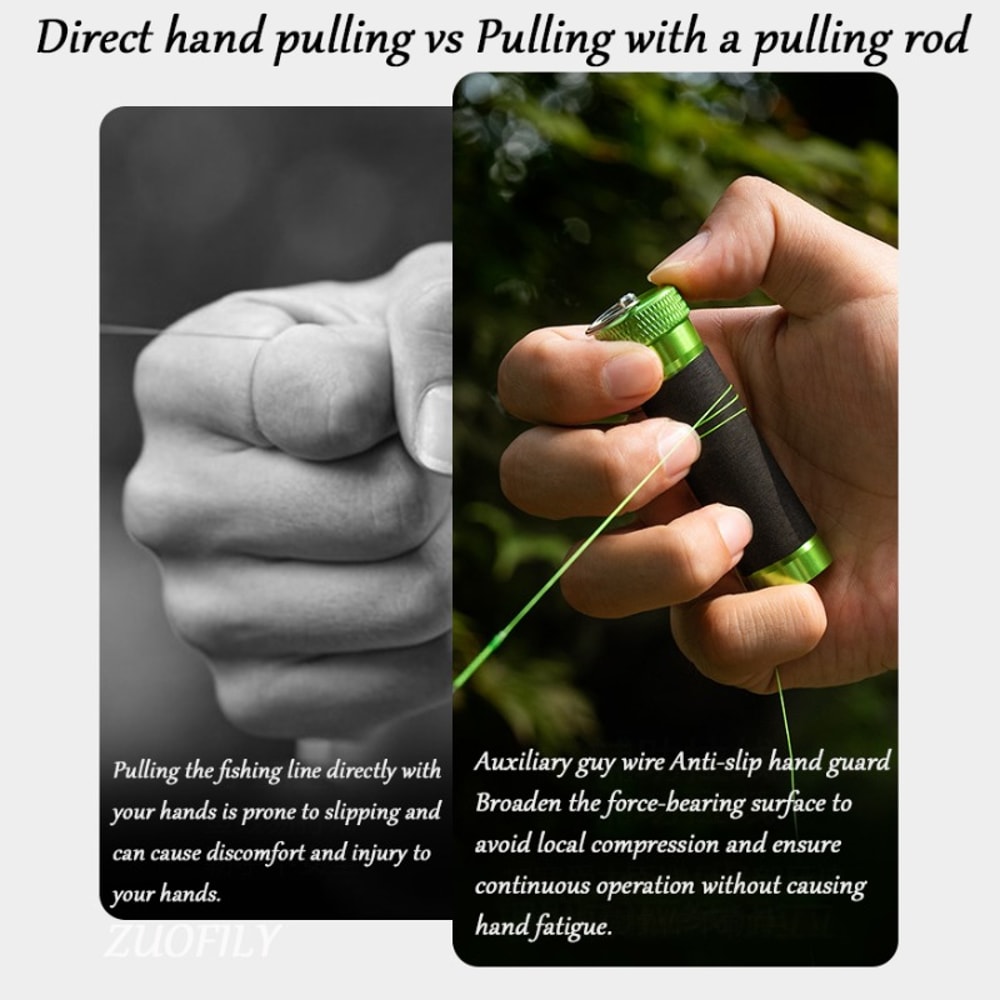 Fishing Line Knot Tying Tool with Anti Slip Pull Wire Rod for Easy Secure Knots
