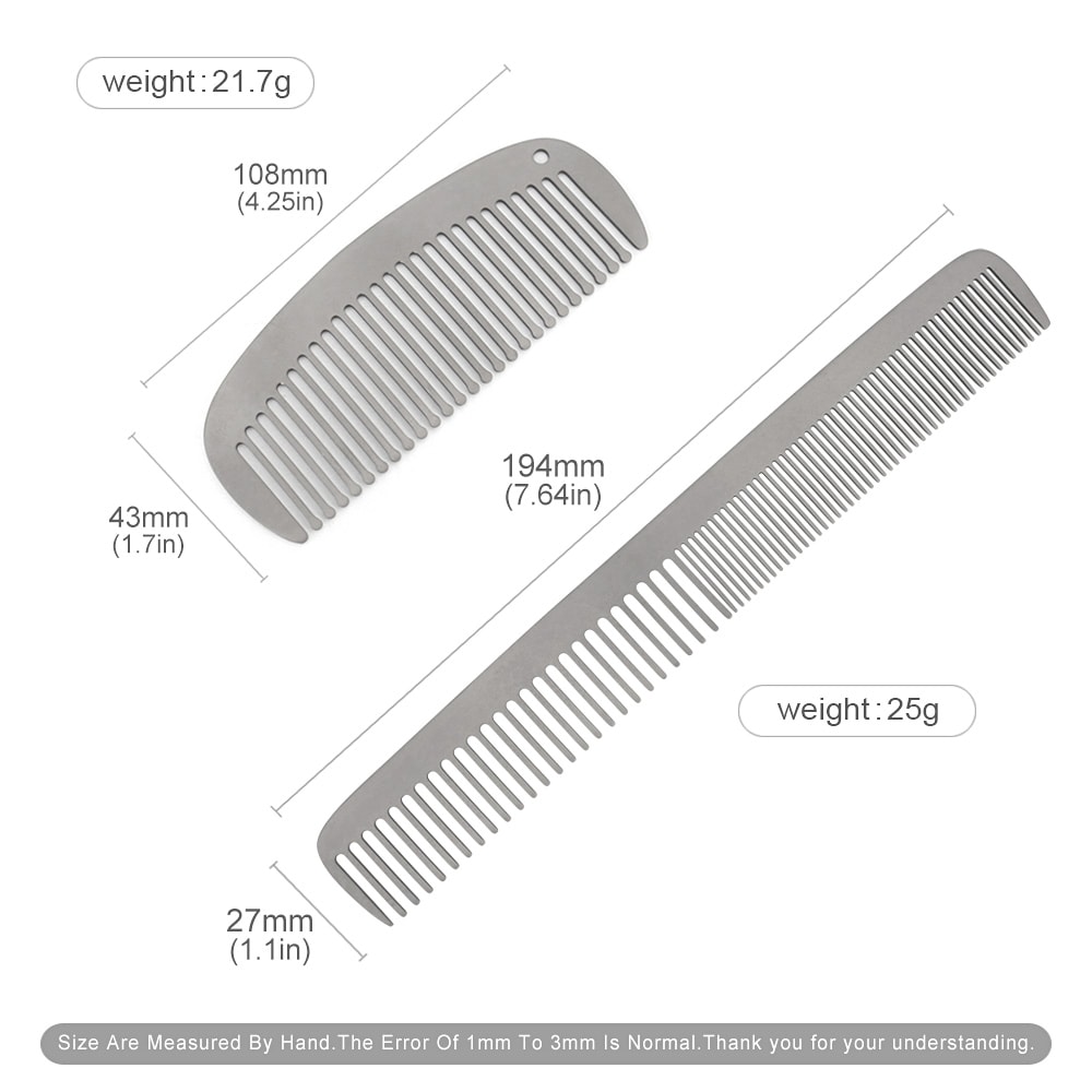 Titanium Alloy Comb Lightweight EDC Comb Outdoor Camping Tool For Travel And Survival 1