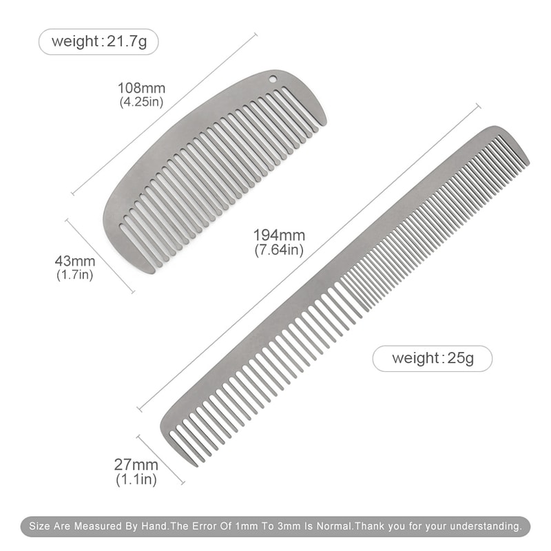 Titanium Alloy Comb Lightweight EDC Comb Outdoor Camping Tool For Travel And Survival 1