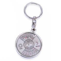 mini compass keychain with perpetual calendar metal survival tool for hiking and everyday carry
