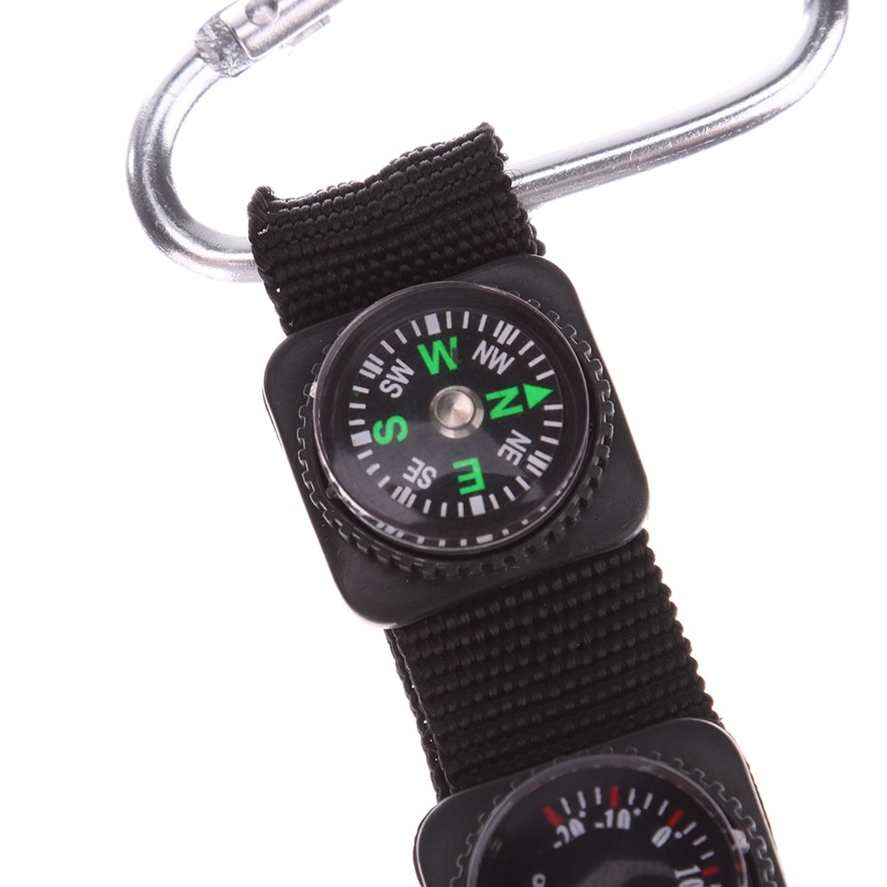 Multi Function Hiking Compass Keychain with Thermometer for Outdoor Survival and Navigation