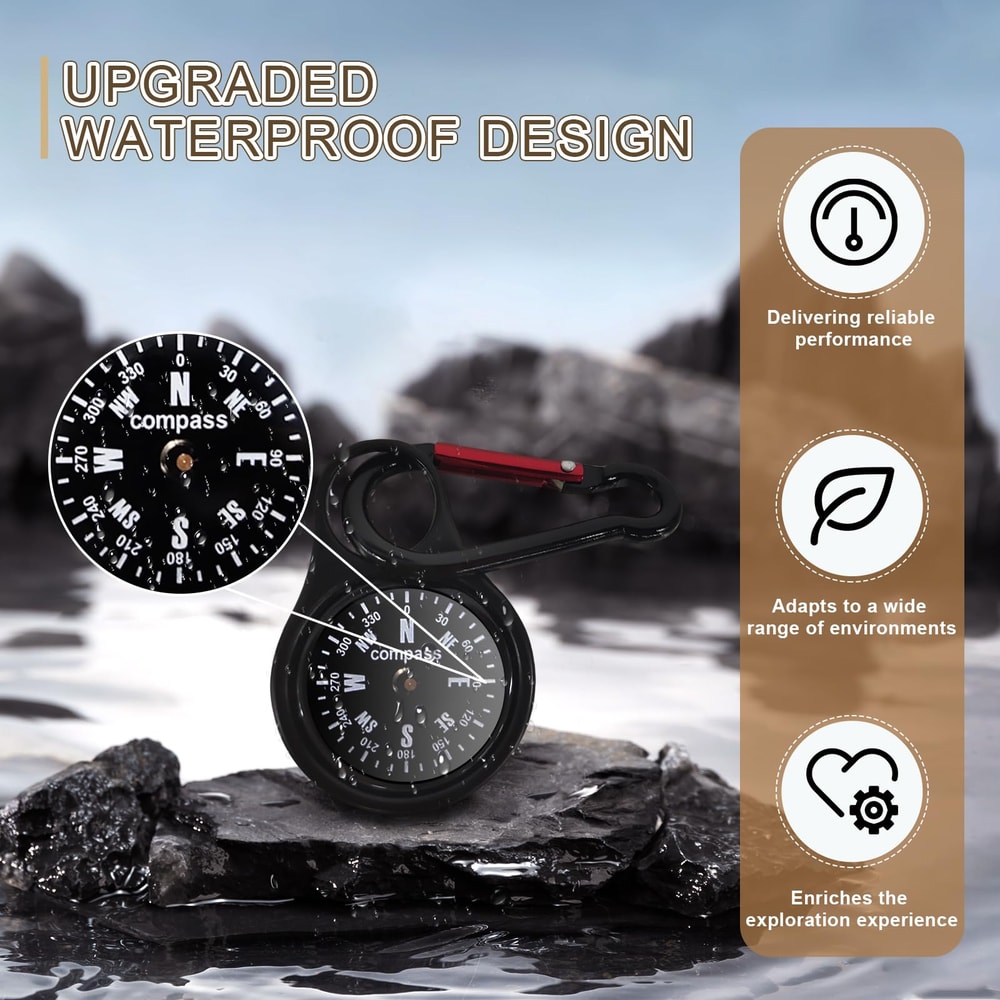 Portable Waterproof Pocket Compass for Hiking Camping Survival Navigation