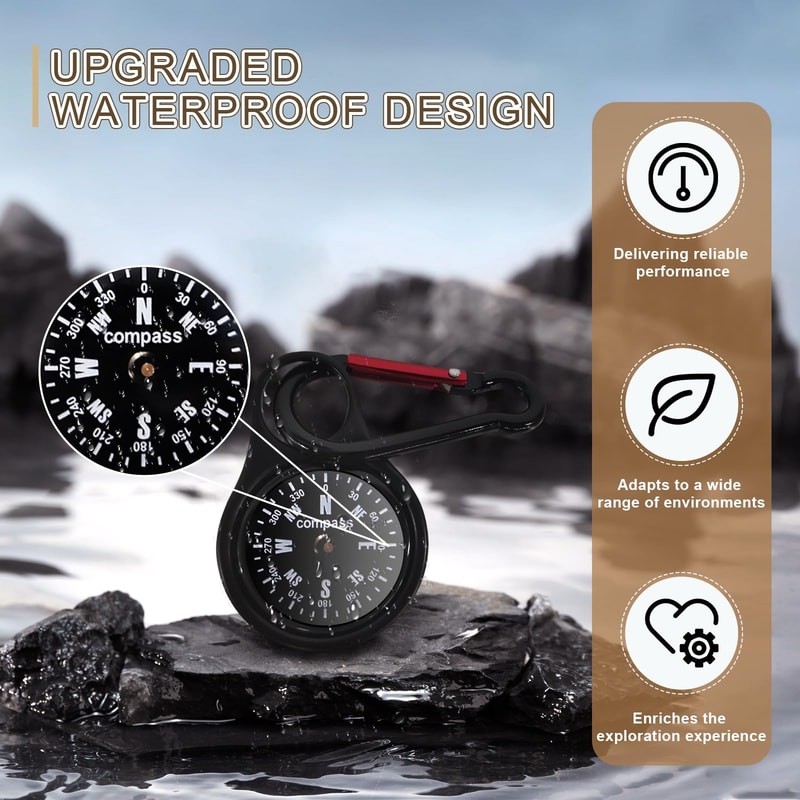 Portable Waterproof Pocket Compass for Hiking Camping Survival Navigation