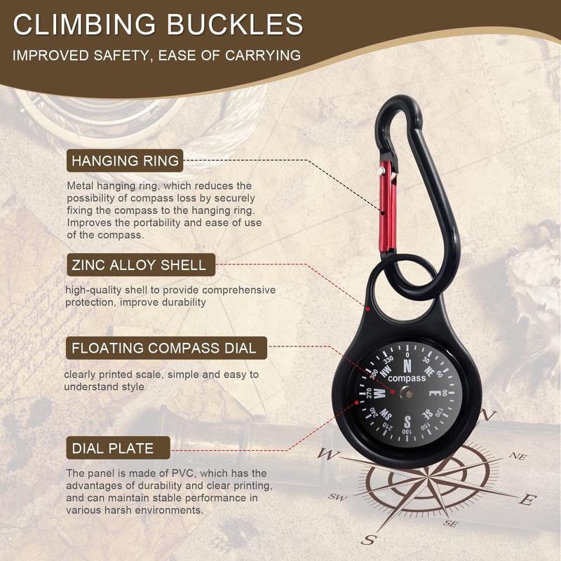 Portable Waterproof Pocket Compass for Hiking Camping Survival Navigation