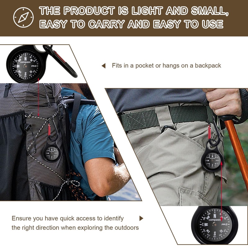 Portable Waterproof Pocket Compass for Hiking Camping Survival Navigation