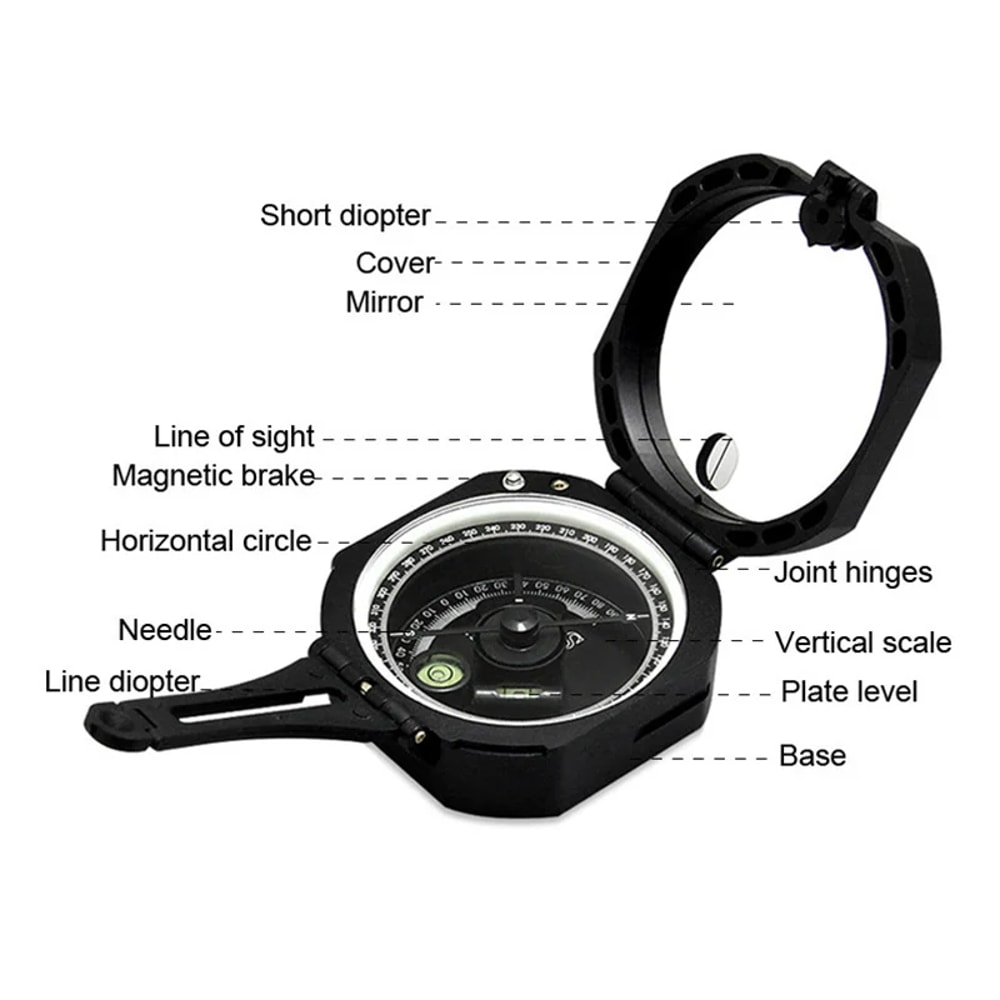 Precision Geological Compass for Hiking and Surveying Lightweight Outdoor Survival Compass
