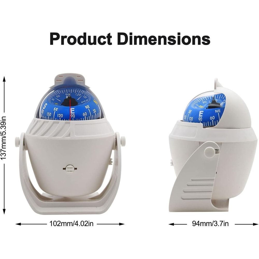 Adjustable Magnetic Vehicle Compass Ball for Cars Boats and Marine Navigation