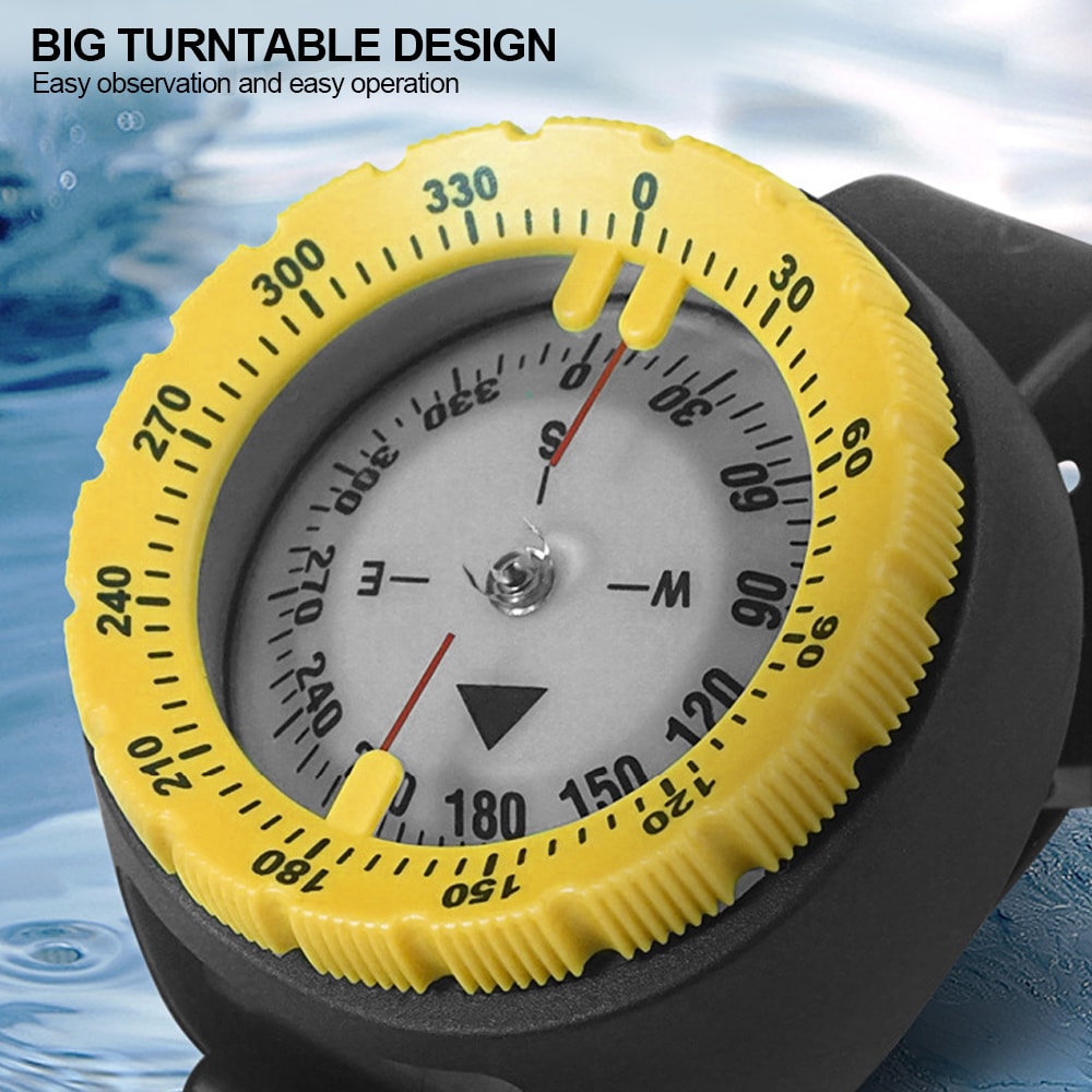 Professional Diving Compass Waterproof Luminous Scuba Navigation Wrist Compass