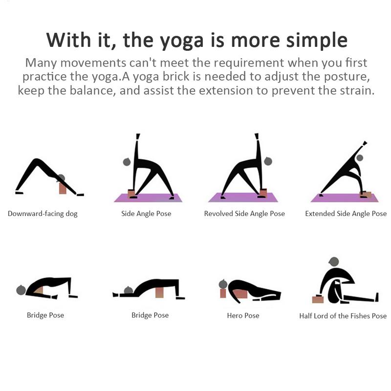 Natural Bamboo Yoga Block Non Slip Fitness Support Brick for Balance Stretching and Strength Training