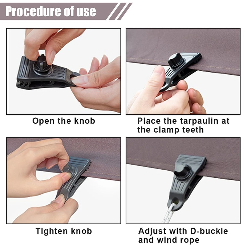 Heavy Duty Tarp Clips Lock Grip Clamps For Secure Tent And Canopy Fastening 5